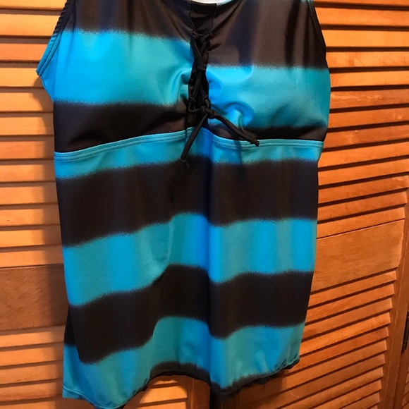 Black & Blue Racerback Tankini - Picture 8 of 12